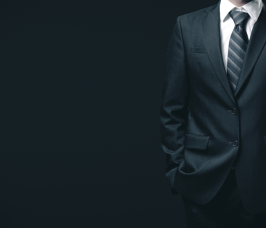 Businessman in black suit